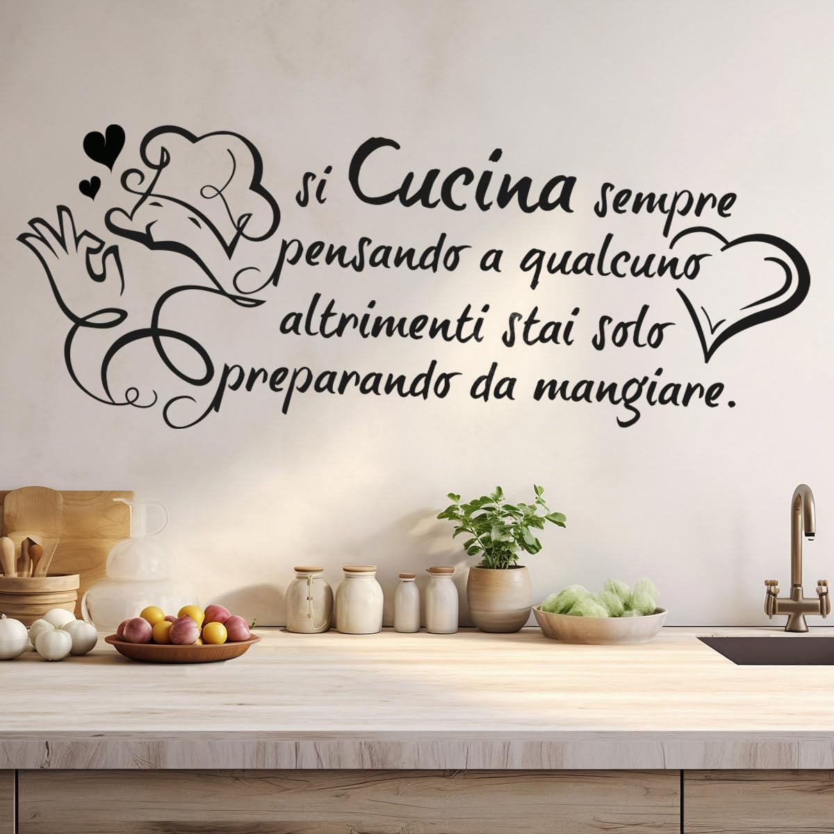 Home Cooking In French - Наклейка на стену с цитатой о